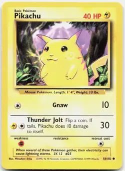 Pokemon TCG Pikachu Base Set Common 058/102 - Image 1