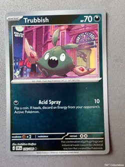 Pokemon TCG * Trubbish 056/086 Common Reverse Holo * ME Chaos Rising NM - Image 1