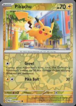 Pokemon Pikachu 062/193 Common Paldea Evolved Reverse Holo Near Mint - Image 1