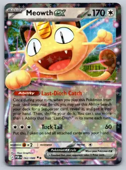 Meowth ex 062/088 Double Rare Prize Pack Series Cards Pokemon Holo LP - Image 1