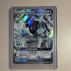 Pokemon Co Alolan Ninetales GX Holo Ultra Rare 22/145 SM Guardians Rising EN - Image 1
