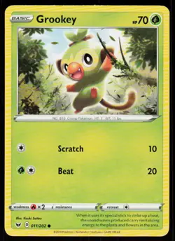 Grookey 011/202 Common Sword & Shield Pokemon Near Mint - Image 1
