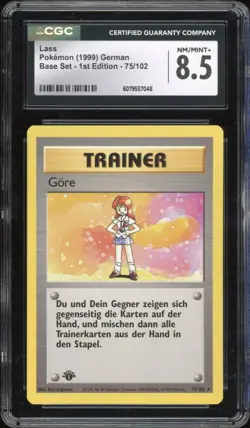 1999 Pokemon GERMAN 1st Edition Base Set Gore-Lass 75/102 CGC 8.5 NM-MINT + - Image 1