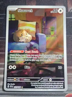 Skwovet Scarlet & Violet Illustration Rare Pokemon NM 222/198 - Image 1