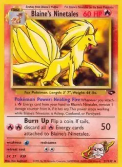 Blaine's Ninetales - 21/132 - Rare - Unlimited Edition PL/MP, English Pokemon Gy - Image 1