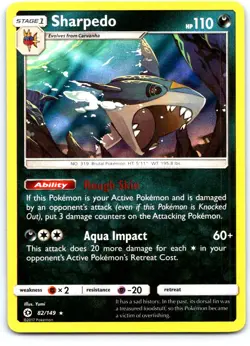 Sharpedo 82/149 Holo Rare SM Base Set Pokemon Near Mint - Image 1