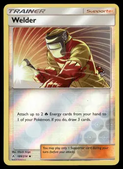 Welder 189/214 Uncommon Unbroken Bonds Pokemon Reverse Holo NM/M - Image 1