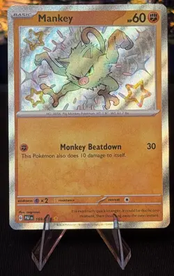 Mankey (169/091) - Pokemon Paldean Fates (Shiny Rare, Pack Fresh) - Image 1