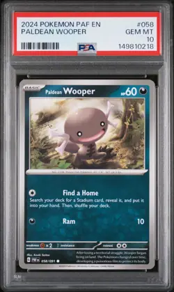 2024 POKEMON PAF EN-PALDEAN FATES #058 PALDEAN WOOPER PSA 10 - Image 1