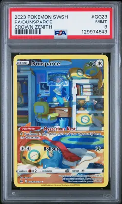 2023 POKEMON SWORD & SHIELD CROWN ZENITH #GG23 FULL ART/DUNSPARCE PSA 9 - Image 1