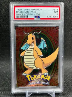 PSA 7 - 1999 Topps Pokemon Movie Edition #E12 Dragonite #149 FOIL - NM - Image 1