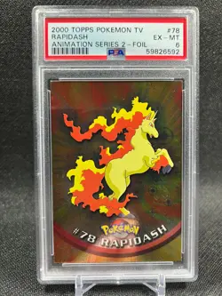 PSA 6 - 2000 TOPPS POKEMON TV RAPIDASH FOIL - EX - MT - Image 1