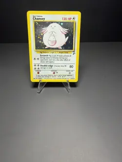 Pokemon Chansey 3/130 Holo Rare Base Set 2 Vintage MP Holo Shines - Image 1