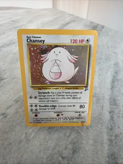 Pokemon TCG Chansey Holo Base Set 2 Vintage Rare Card - Image 1