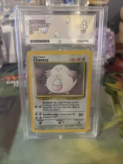 Chansey Holo Base Set 003/102 Ace Graded 4 Pokemon Card WOTC 1999 Vintage TCG - Image 1