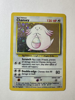 Pokemon Chansey 3/130 Holo Rare Base Set 2 WOTC Vintage MP - Image 1