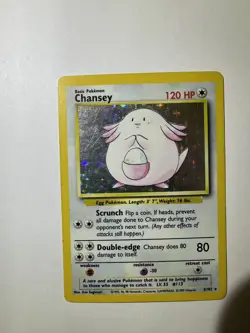 Pokemon Chansey 3/130 Holo Rare Base Set 2 WOTC Vintage MP - Image 3