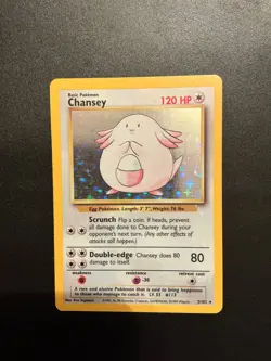 RARE Vintage Pokemon Chansey Holo 3/102 Base Set 1999 - Image 1