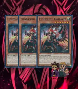 Yu-Gi-Oh! 3x Fiendsmith Engraver RA04-EN049 Super Rare - Image 1