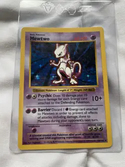 Mewtwo 10/102 Base Set SHADOWLESS | HOLO Pokemon Card RARE 1999 - Image 5