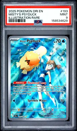 PSA 9 Mint Misty's Psyduck 2025 Destined Rivals 193/182 Pokemon Card - Image 1