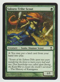 Magic the Gathering MTG Saviors of Kamigawa #144 Sakura-Tribe Scout Common NM - Image 1