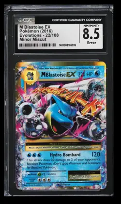 2016 Evolutions Mega Blastoise EX CGC 8.5 English #22/108 Minor Miscut (MC) - Image 1
