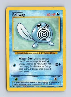 Poliwag 59/102 - C Base Set Unlimited - LP - Pokemon - Image 1