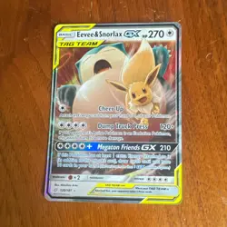 Pokemon TCG Eevee & Snorlax GX TAG TEAM Holo Ultra Rare 120/181 English - Image 1