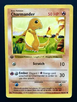 Charmander Base Set Shadowless 46/102 1st Edition Common - Image 1