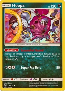 Pokemon - Hoopa - 55/73 - Holo Rare - Sun & Moon Shining Legends - NM - Image 1