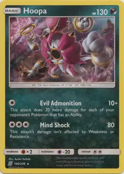 Pokemon - Hoopa - 140/236 - Holo Rare - Sun & Moon Unified Minds - NM - Image 1