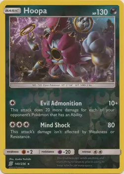 Pokemon - Hoopa - 140/236 - Reverse Holo Rare - Sun & Moon Unified Minds - NM - Image 1