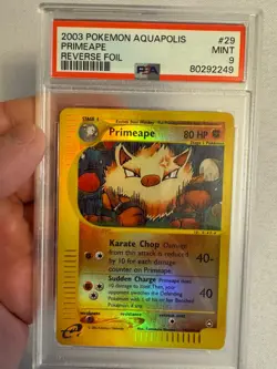 2003 Pokemon Primeape Reverse Holo Rare E Reader Aquapolis 29/147 - PSA 9 Mint! - Image 2