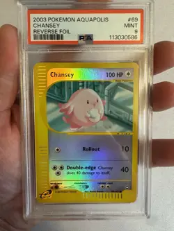 2003 Pokemon - Chansey Reverse Holo E Reader Aquapolis 69/147 - PSA 9 Mint! WOTC - Image 1
