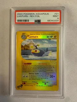 2003 Pokemon Lanturn Reverse Holo Rare E Reader Aquapolis 21/147 PSA 9 Mint WOTC - Image 2