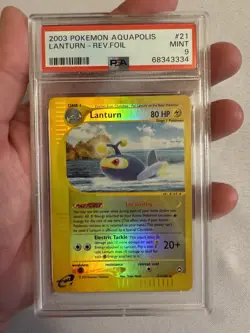 2003 Pokemon Lanturn Reverse Holo Rare E Reader Aquapolis 21/147 PSA 9 Mint WOTC - Image 3
