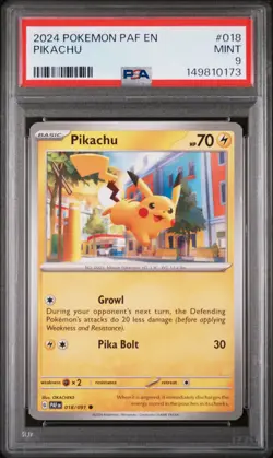 2024 POKEMON PAF EN-PALDEAN FATES #018 PIKACHU PSA 9 - Image 1