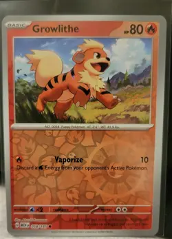 Pokemon TCG Card Growlithe 058/165 Scarlet & Violet 151 Reverse Holo NM - Image 1