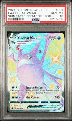 PSA 10 Crobat VMAX SWSH099 Shining Fates Promo Premium Coll. Pokemon Card 2021 - Image 1
