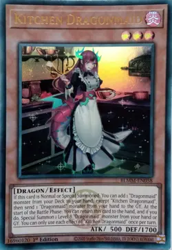 BLMM-EN058 KITCHEN DRAGONMAID EMBLAZONED ULTRA RARE 1ST EDITION YuGiOh CARD - Image 1