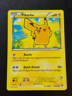 Pokemon Pikachu TCG XY 2014 Promo Card 42/146 Cosmos Holo LP - Image 1
