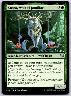 Anara, Wolvid Familiar 214 UC Commander Legends Magic: The Gathering NM - Image 1