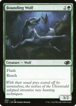 NM Bounding Wolf, MTG, Jumpstart 2022, Magic the Gathering, 633 - Image 1