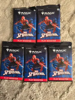 Spider-Man play booster pack (Lot of 5) New sealed Magic The Gathering - Image 1