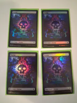 MTG Dominaria United Showcase Foil Basic Lands Stained Glass Assorted Lot Of 17 - Image 4