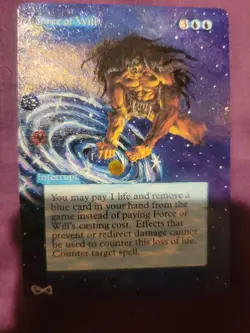 Force of Will Alliances Magic The Gathering Hand Painted Alter Art Alternate Mtg - Image 1
