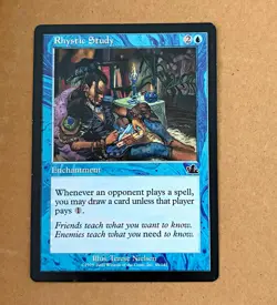 Rhystic Study MTG Prophecy #45 Common Blue Enchantment Regular EN 2000 Nielsen - Image 1