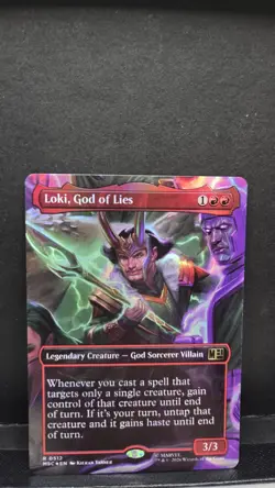 Loki, God of Lies, Borderless Foil, Marvel Super Heroes, Magic MTG NM - Image 1
