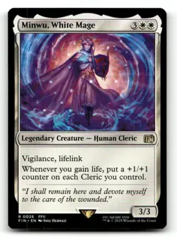 Minwu, White Mage 26 R FINAL FANTASY Magic: The Gathering NM - Image 1